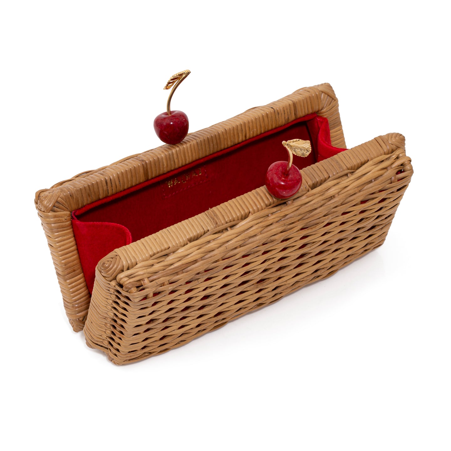 Cherry Rattan Clutch