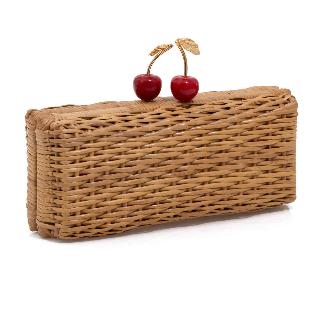 Cherry Rattan Clutch