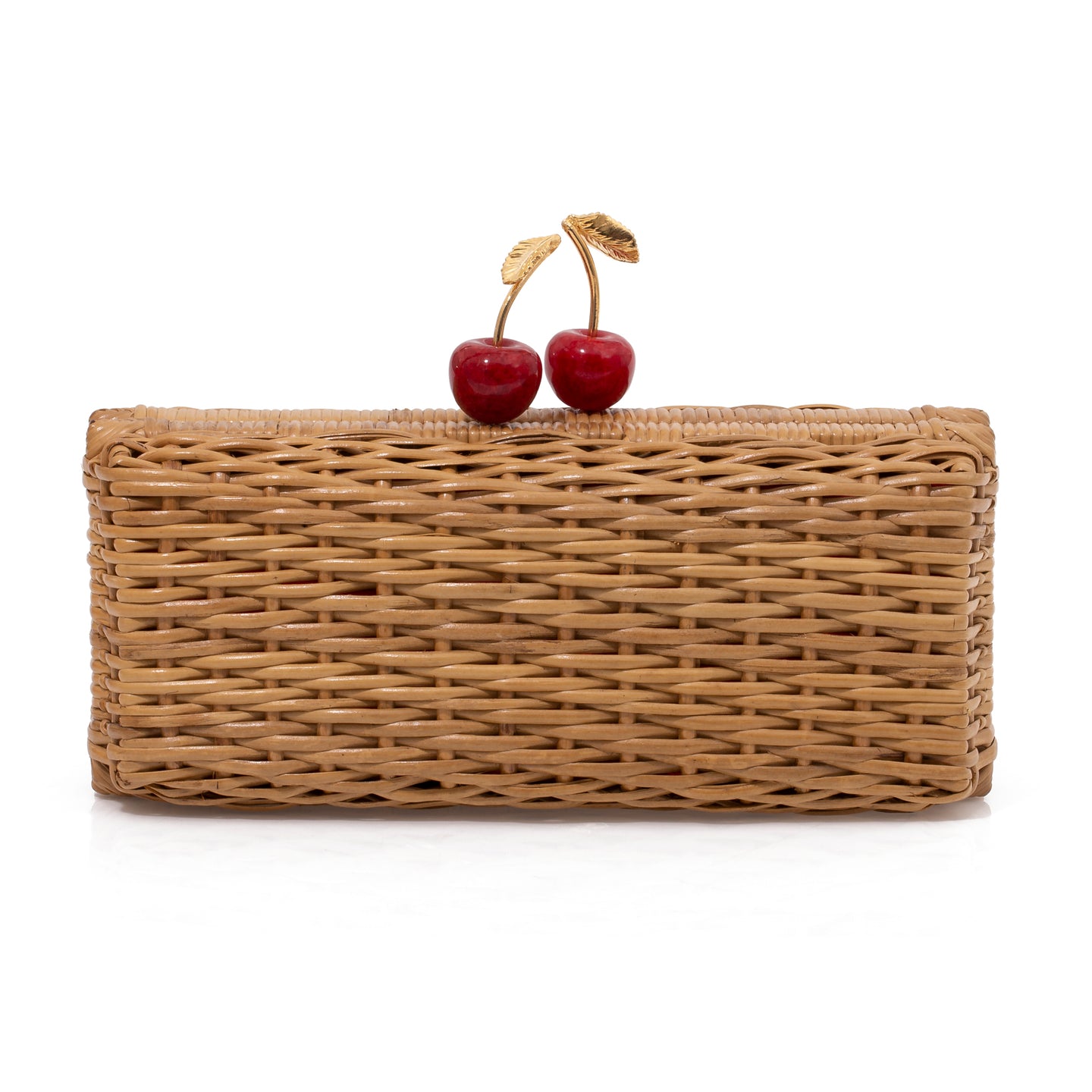 Cherry Rattan Clutch