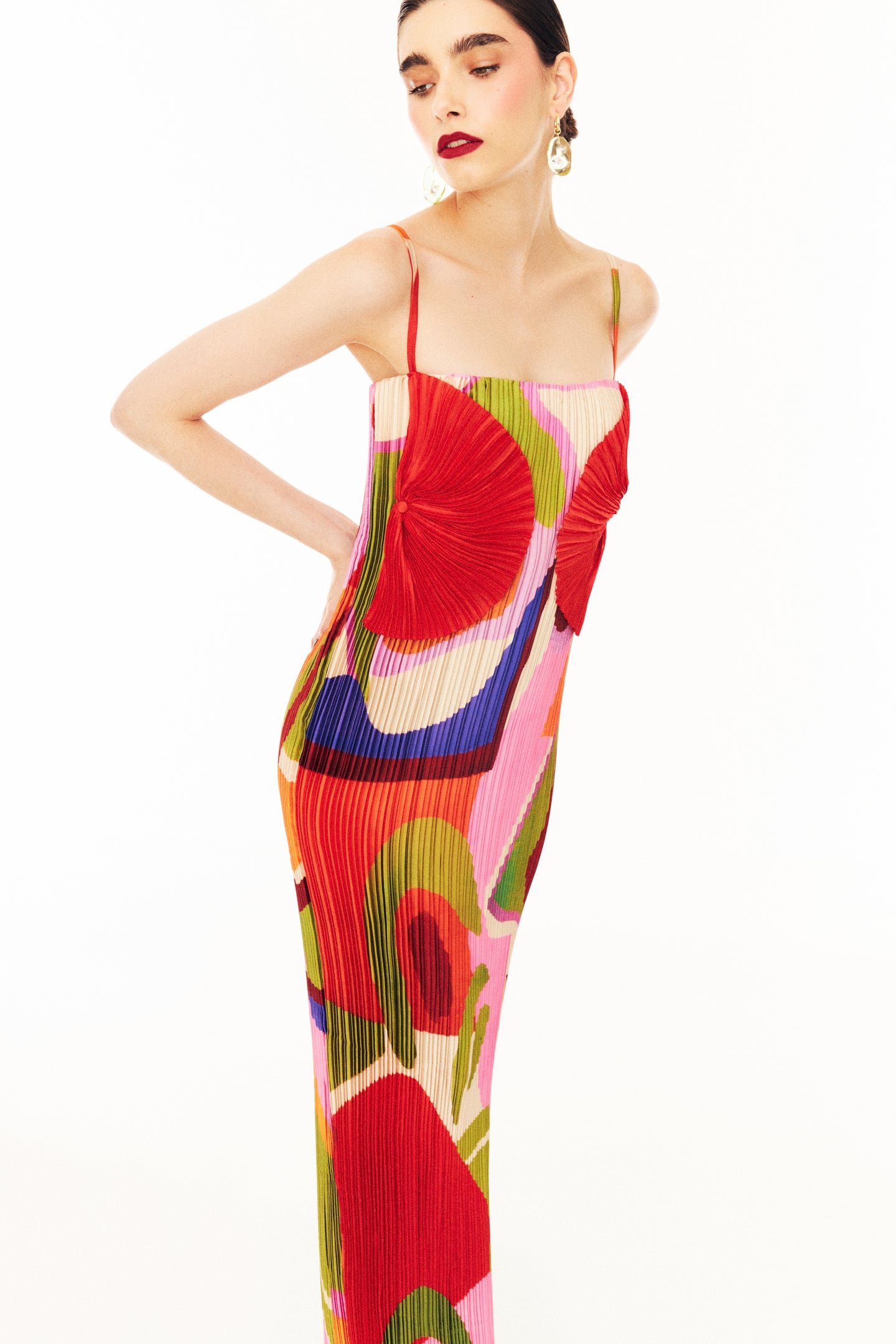 Jussara Cerrado Modernista Pleated Dress
