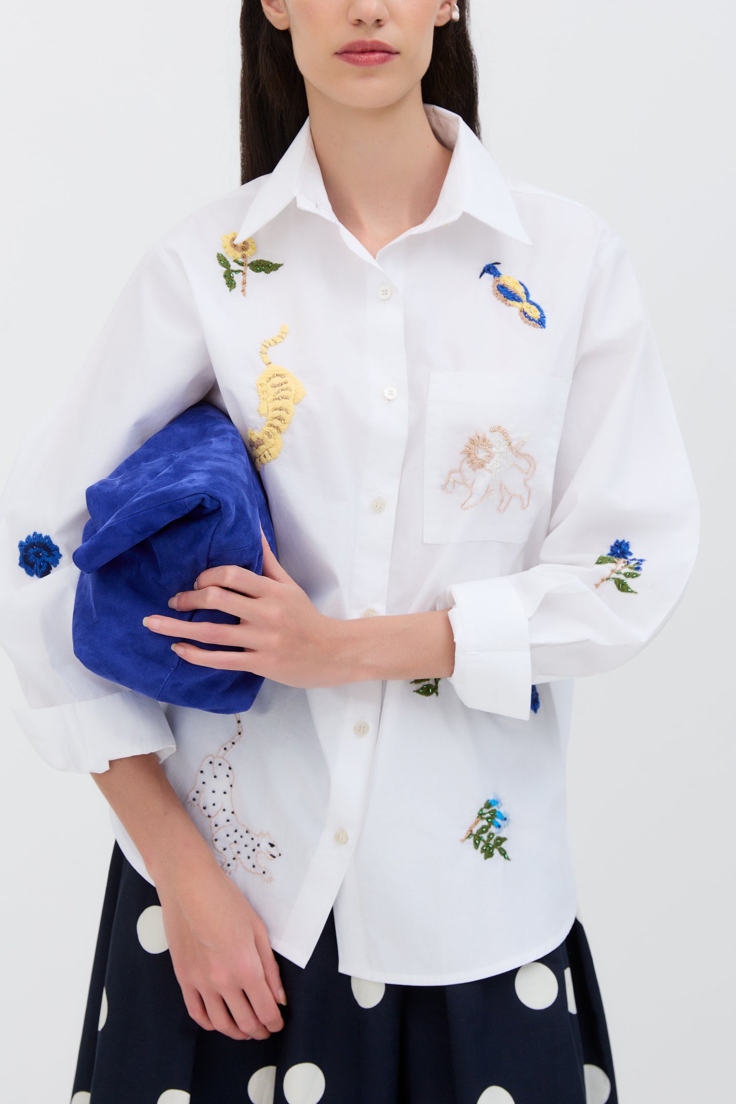 Felino Hand-Embroidered Oversized Shirt