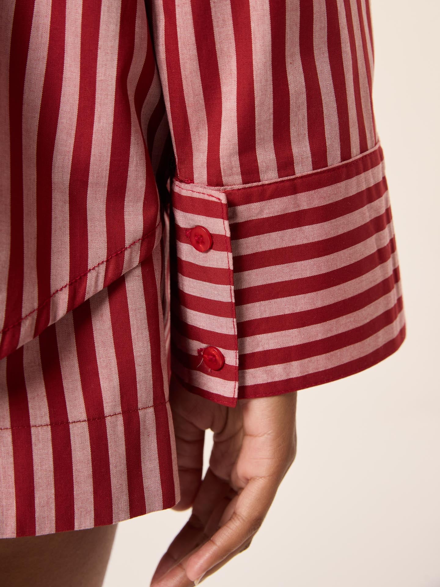 Bisous Stripe Oversized Cotton Shirt