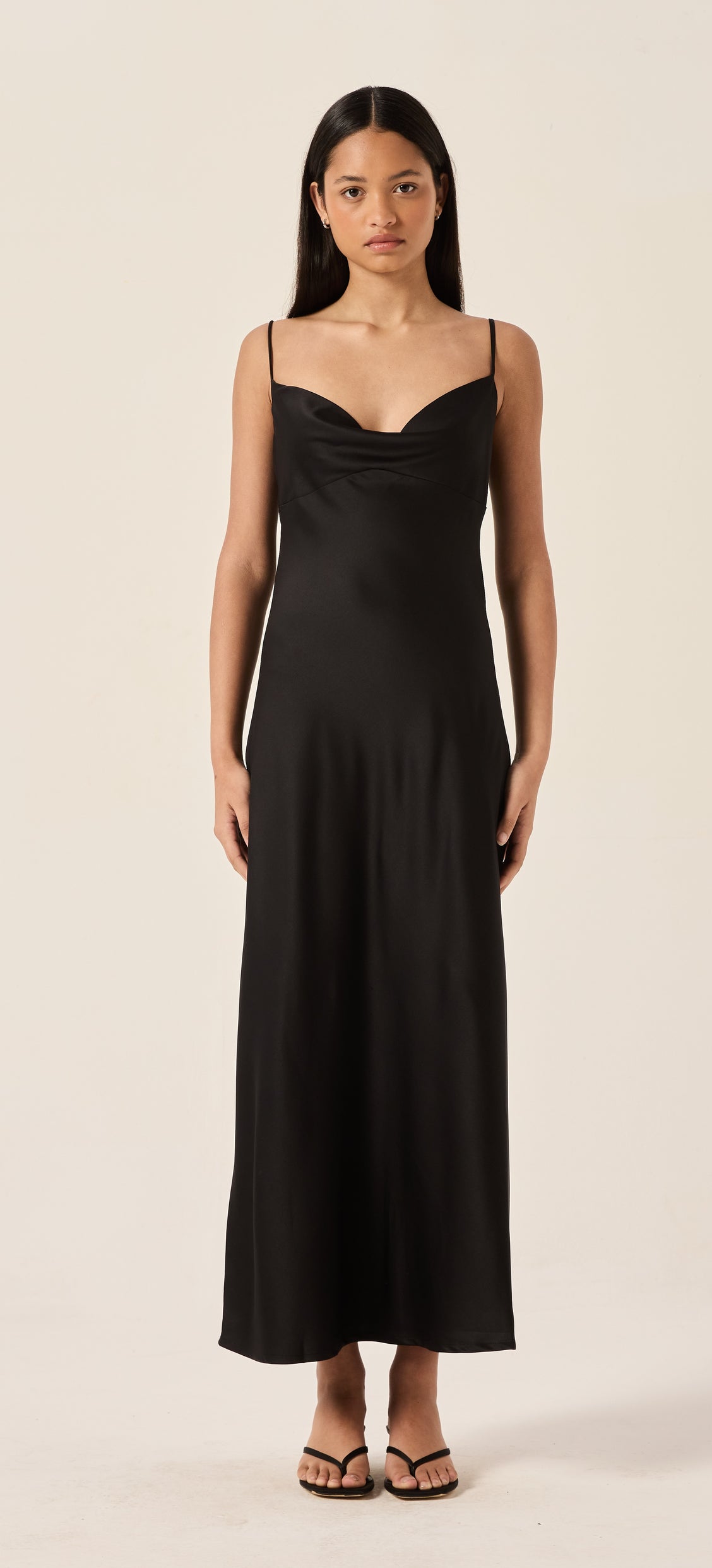 Martina Midi Dress in Black