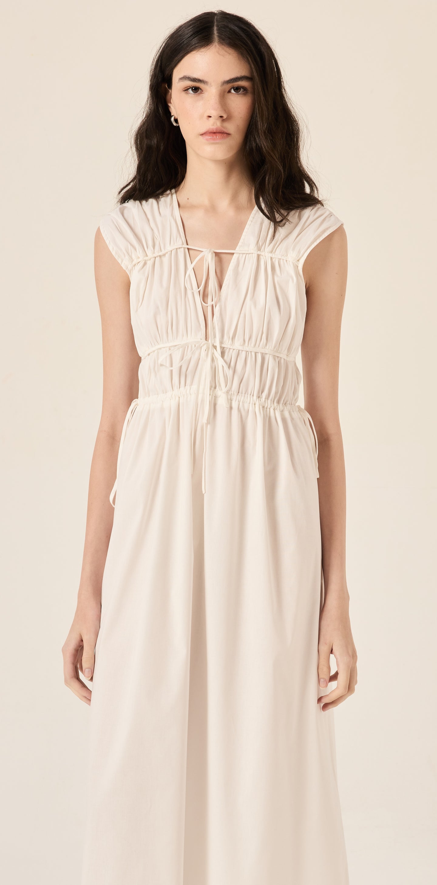 Miranda White Cotton Midi Dress