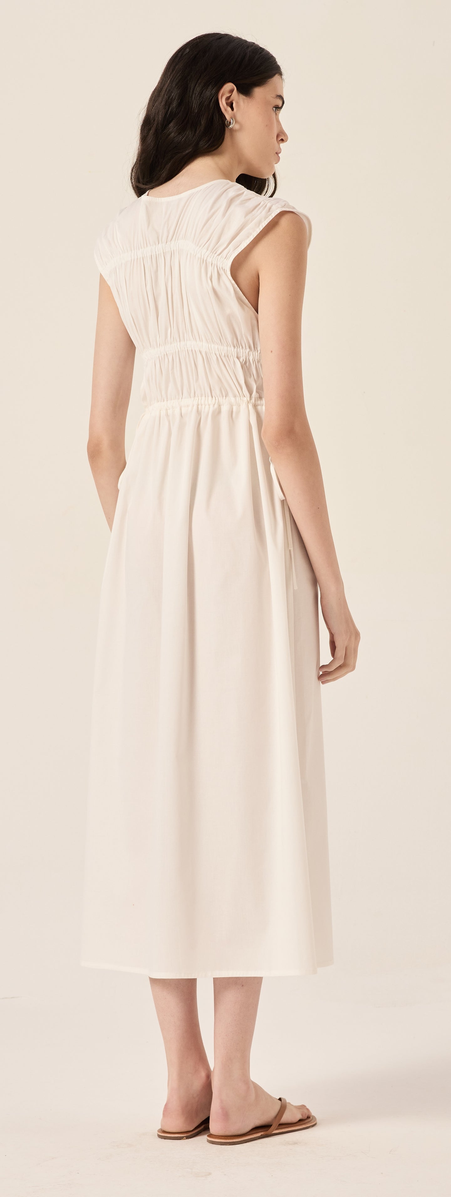 Miranda White Cotton Midi Dress