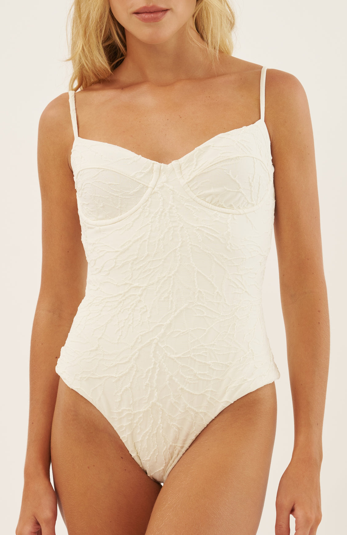 White Coral Structured One-Piece