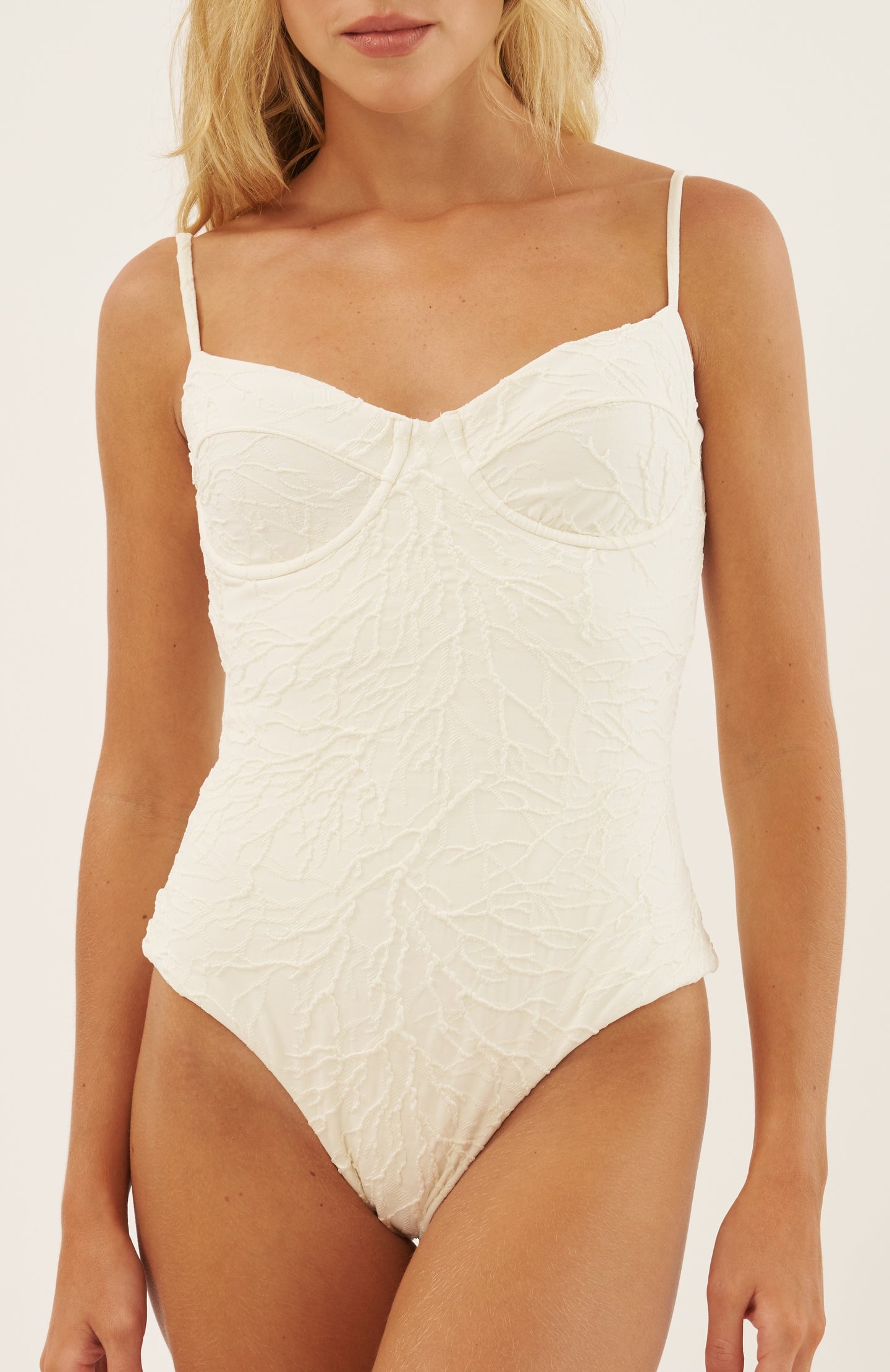 White Coral Structured One-Piece