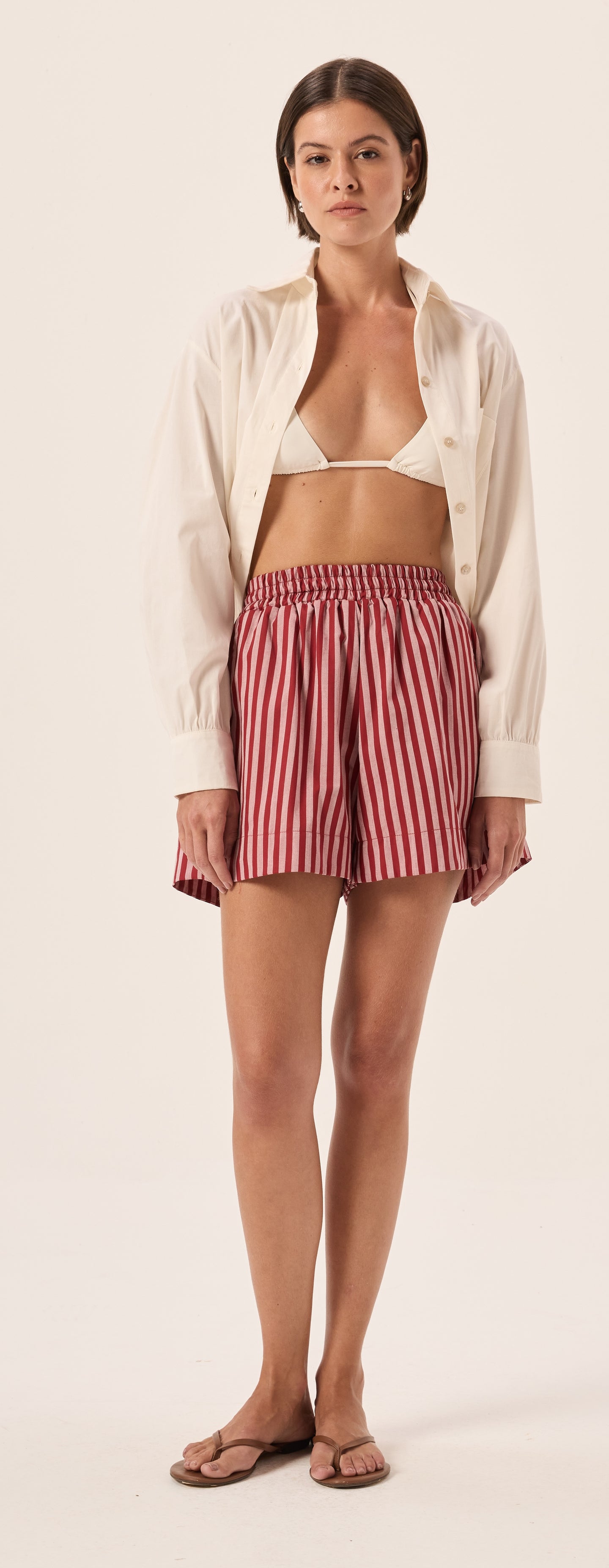 Bisous Stripe Cotton Shorts