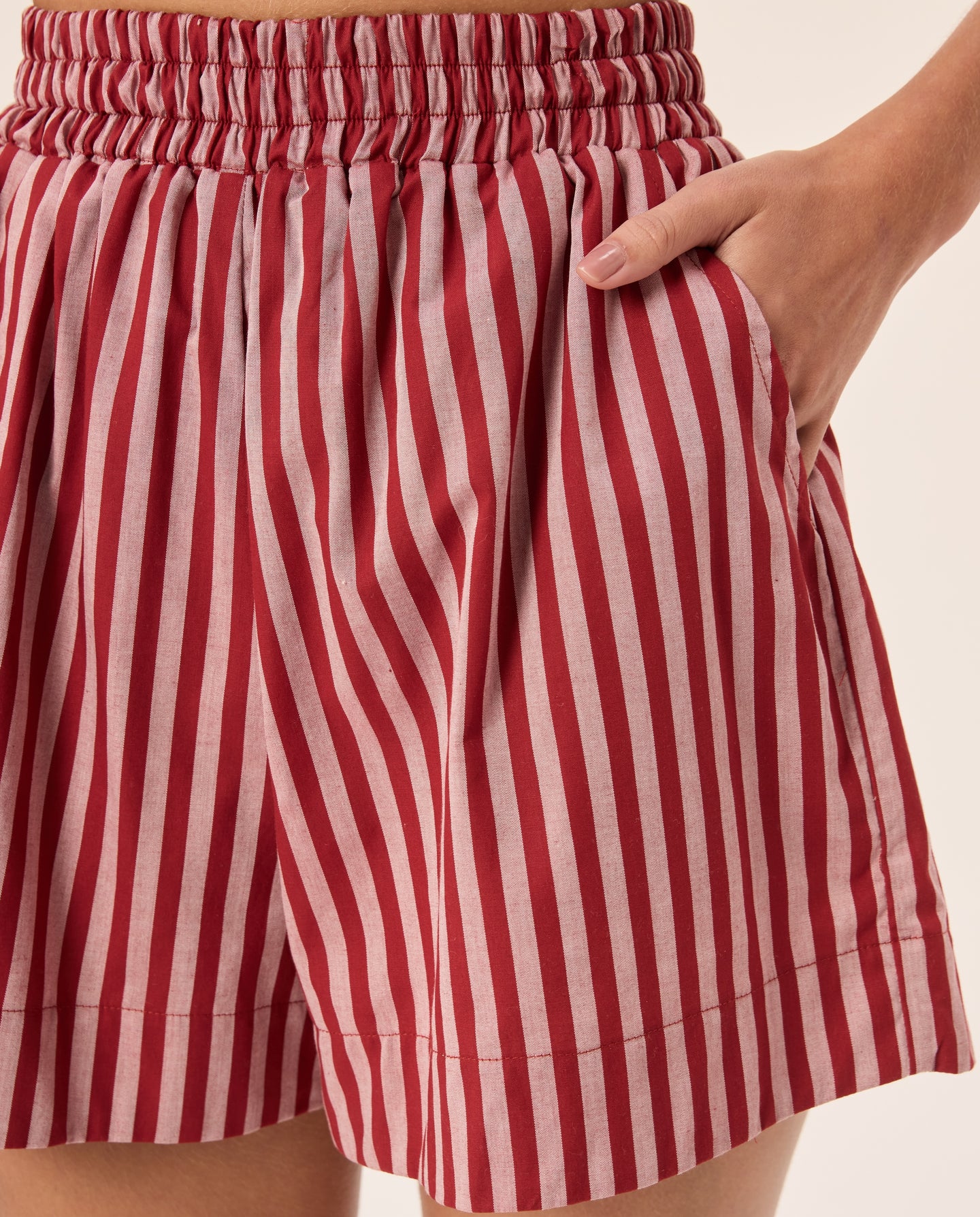 Bisous Stripe Cotton Shorts