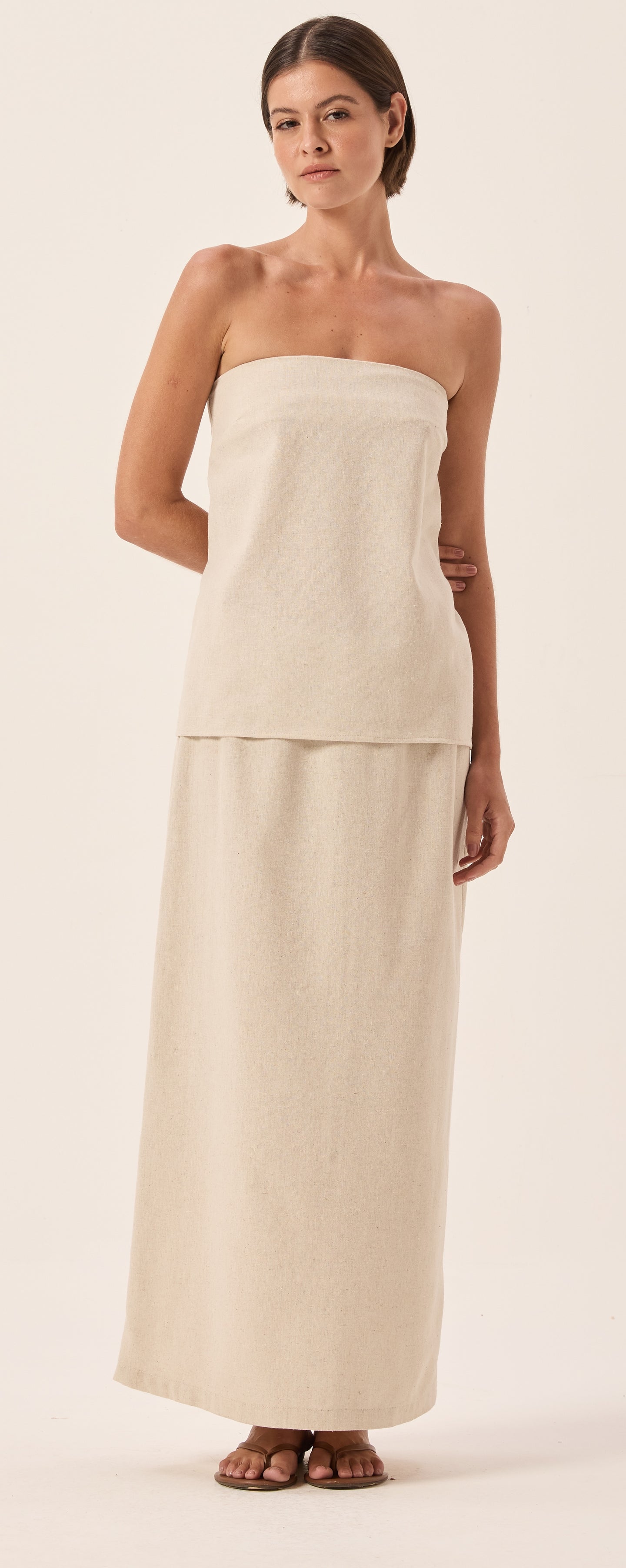 Georgia Natural Linen Tube Top