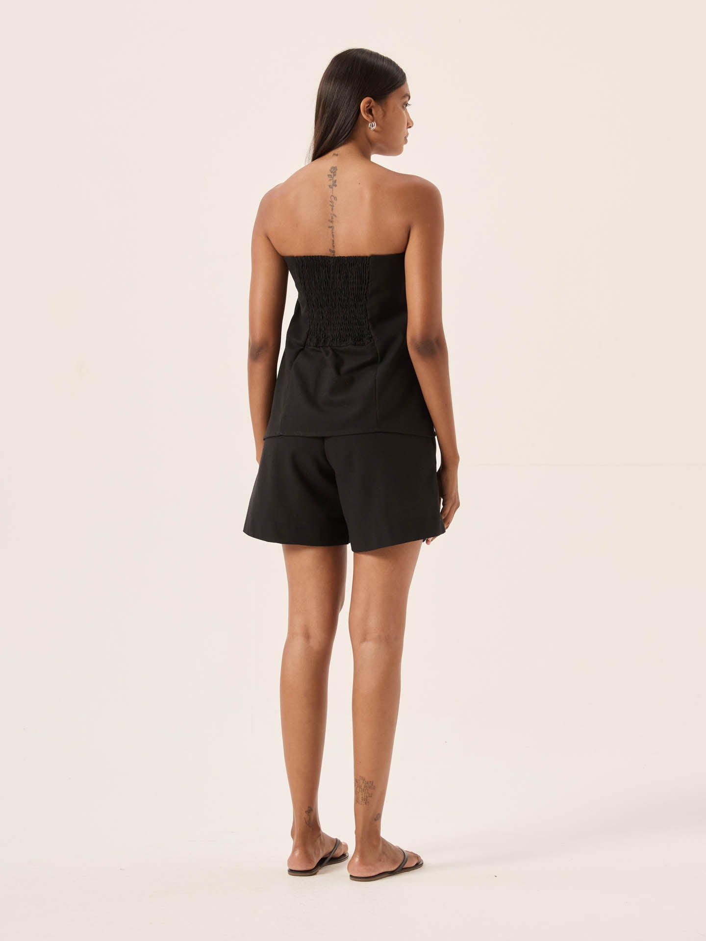 Georgia Black Linen Tube Top