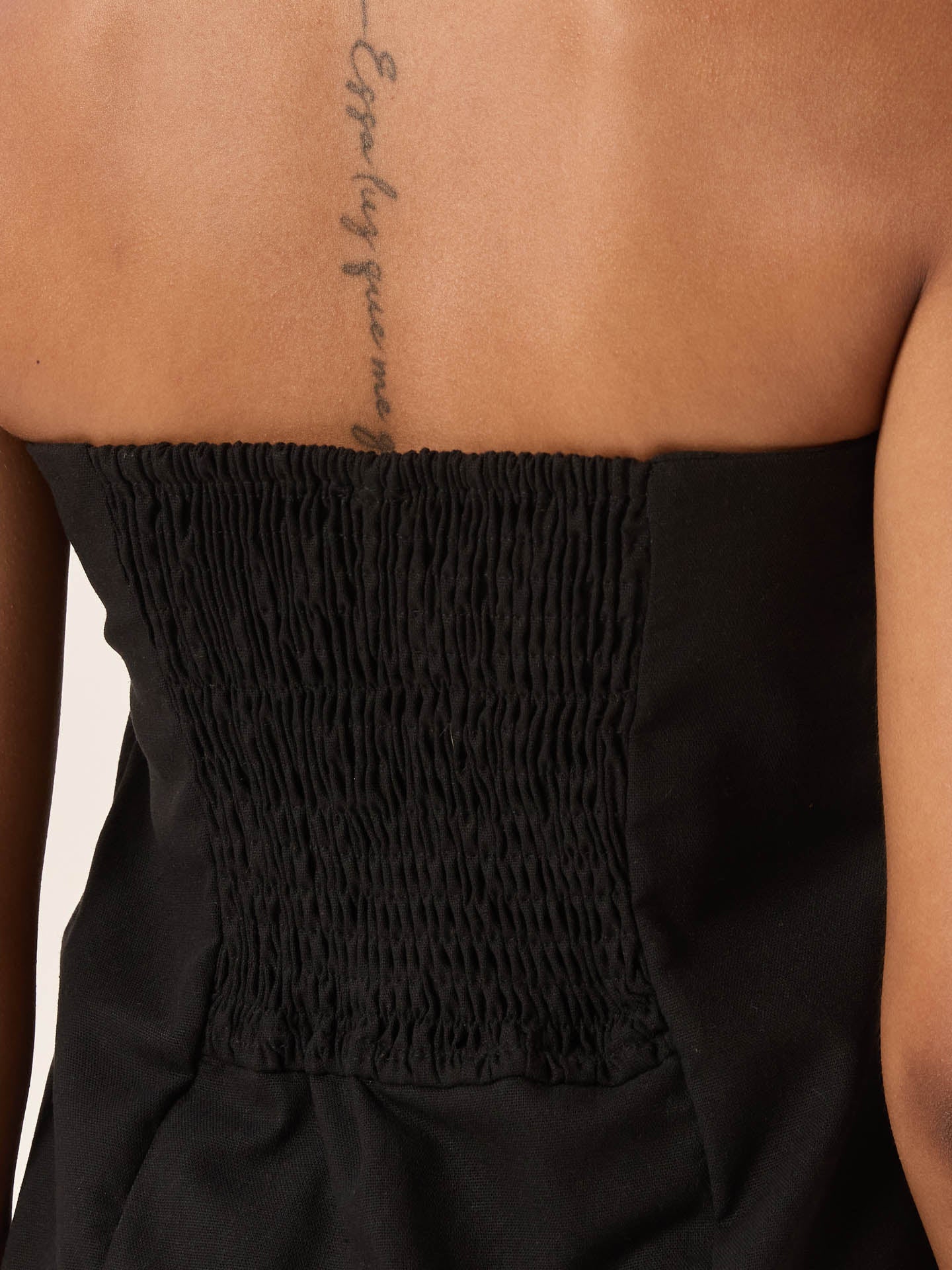 Georgia Black Linen Tube Top