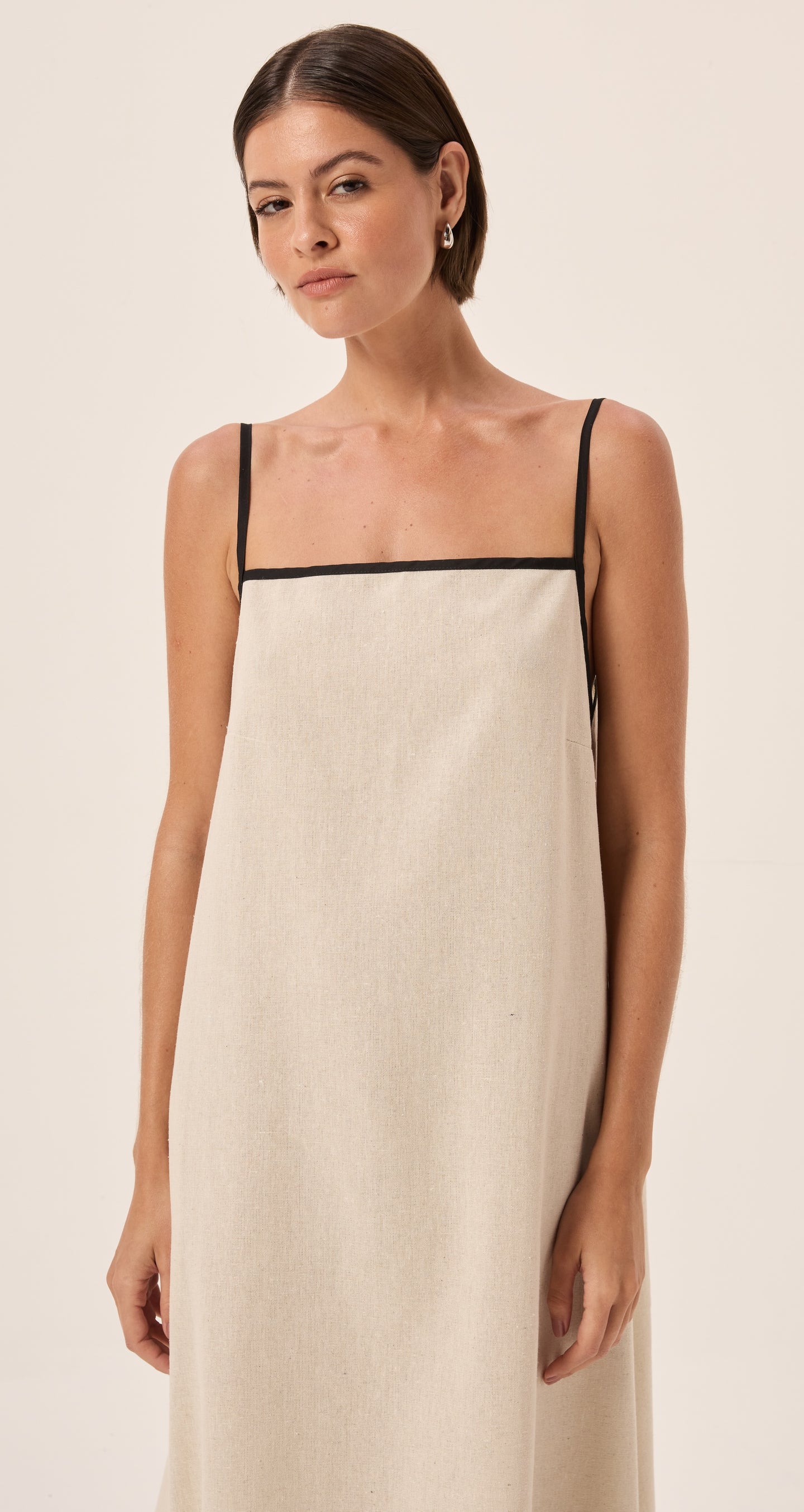 Emma Natural Linen Maxi Dress