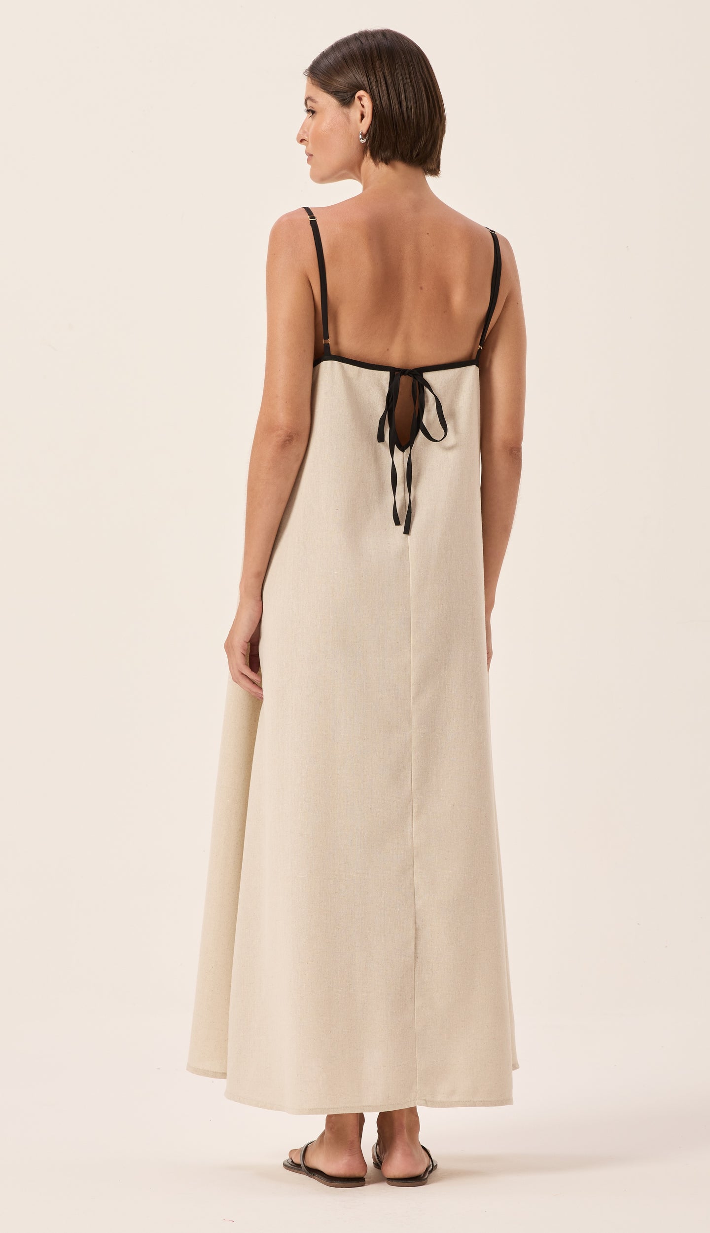 Emma Natural Linen Maxi Dress