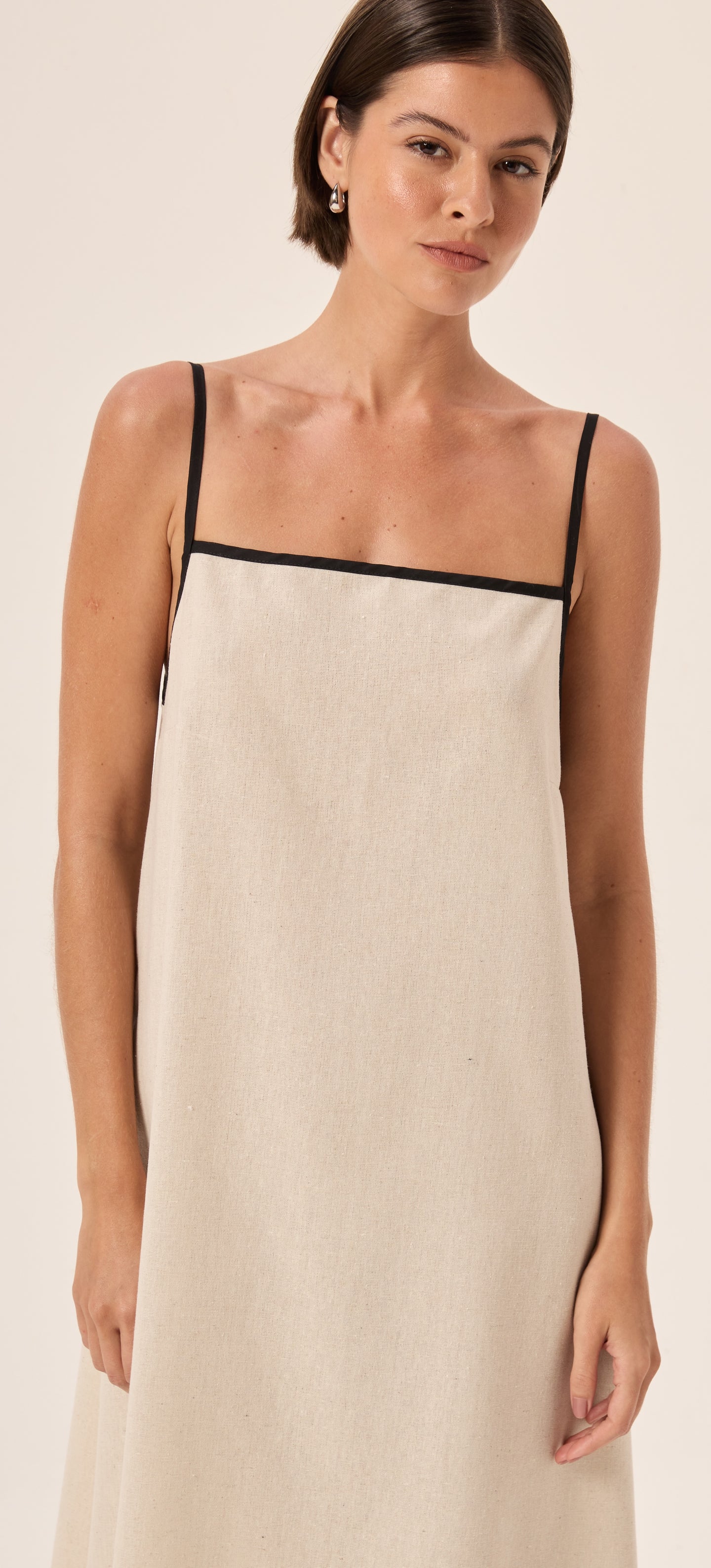 Emma Natural Linen Maxi Dress