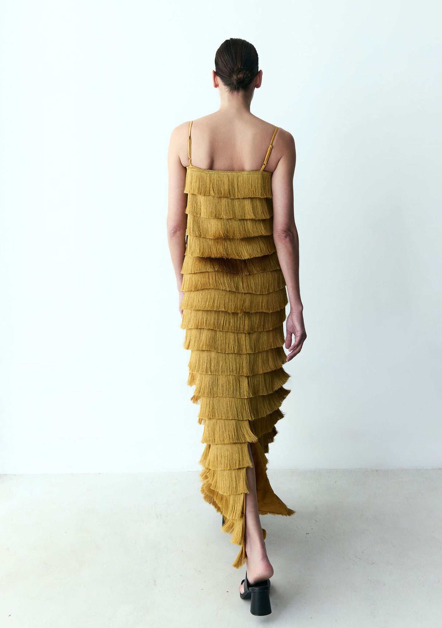 Capim Gold Fringe Maxi Skirt