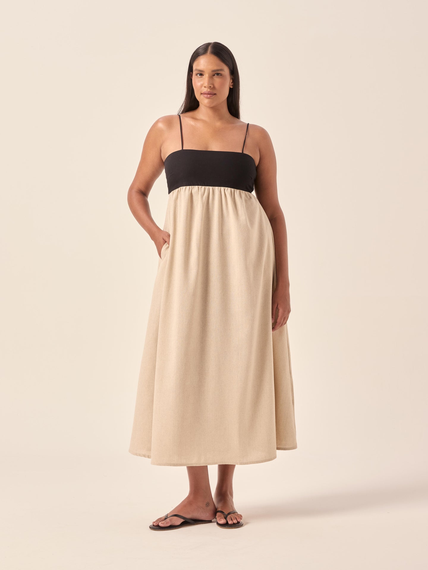 Chiara Duo Natural Linen Dress