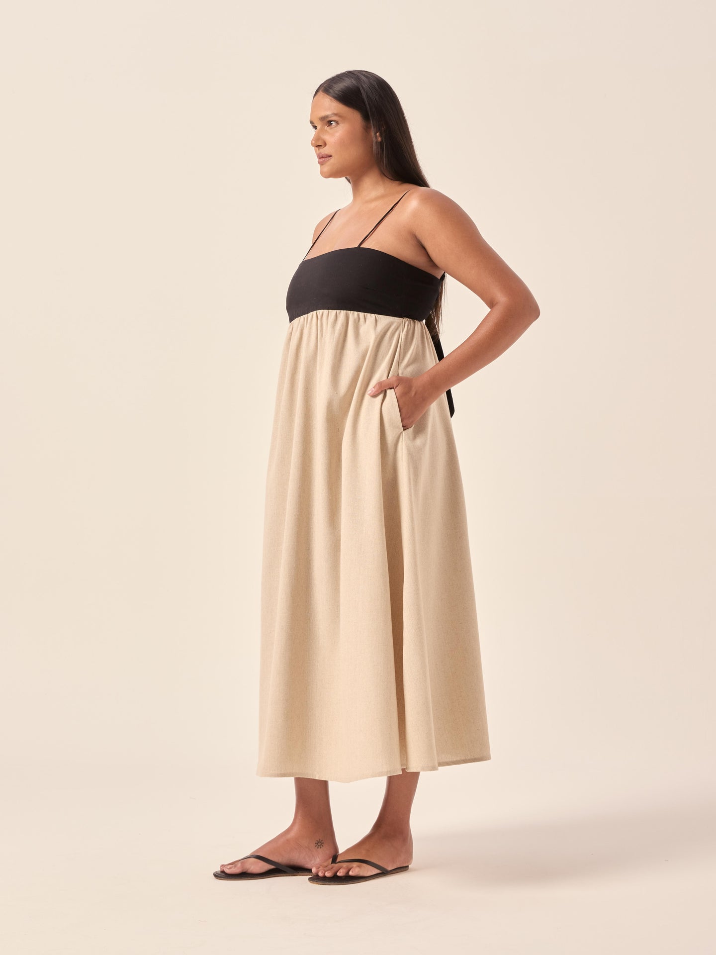 Chiara Duo Natural Linen Dress