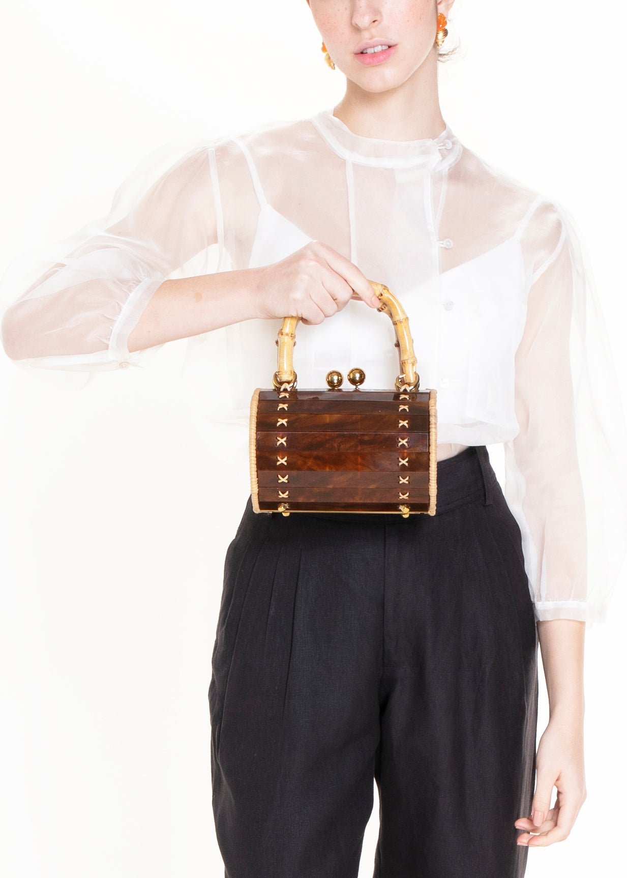 Alix Tortoiseshell Bamboo Bag